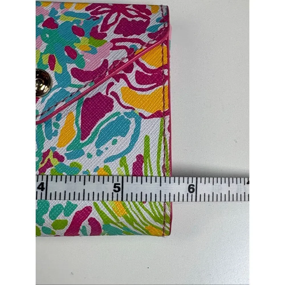 Lilly Pulitzer Envelope Wallet Clutch Tropical Print Pink Blue Green Gold